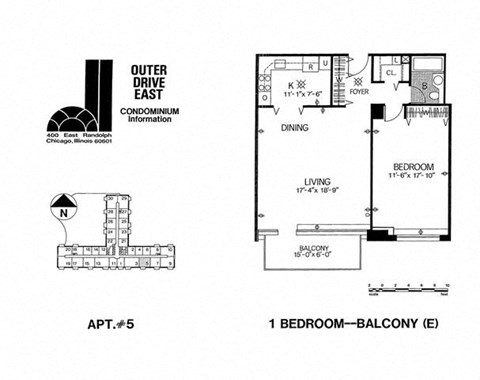 Floor plan for 1 bed, 1 bath
